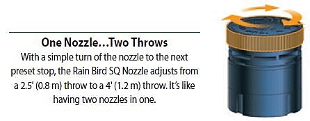 One nozzle...two throws